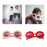 Stylish Flower Kids Baby Boy Girl Soft Plastic UV400 Sunglasses Red + Pink