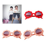 Stylish Flower Kids Baby Boy Girl Soft Plastic UV400 Sunglasses Red + Pink