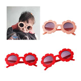 Stylish Flower Kids Baby Boy Girl Soft Plastic UV400 Sunglasses Red + Pink