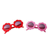 Cute Sun Flower Kids Baby Boy Girl Soft Plastic UV400 Sunglasses Red + Pink
