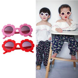 Cute Sun Flower Kids Baby Boy Girl Soft Plastic UV400 Sunglasses Red + Pink
