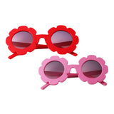 Cute Sun Flower Kids Baby Boy Girl Soft Plastic UV400 Sunglasses Red + Pink