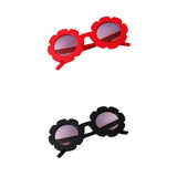 Cute Sun Flower Kids Baby Boy Girl Soft Plastic UV400 Sunglasses Red + Black