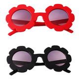 Cute Sun Flower Kids Baby Boy Girl Soft Plastic UV400 Sunglasses Red + Black