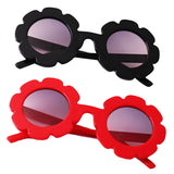 Cute Sun Flower Kids Baby Boy Girl Soft Plastic UV400 Sunglasses Red + Black