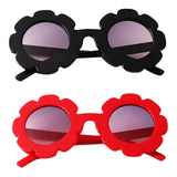 Cute Sun Flower Kids Baby Boy Girl Soft Plastic UV400 Sunglasses Red + Black