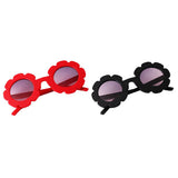 Cute Sun Flower Kids Baby Boy Girl Soft Plastic UV400 Sunglasses Red + Black