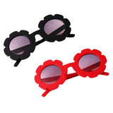 Cute Sun Flower Kids Baby Boy Girl Soft Plastic UV400 Sunglasses Red + Black