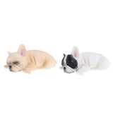 2 x Animal Model Figure Figurine Decor Sleeping French   Brown & White