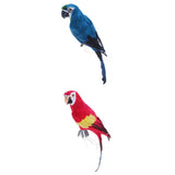 2pcs 45cm Foam Realistic Parrot Birds Figurine Garden Sculpture Home Decor