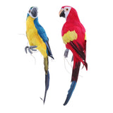 2pcs 45cm Foam Realistic Parrot Birds Figurine Garden Sculpture Home Decor