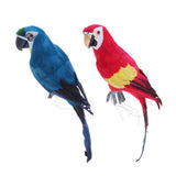 2pcs 45cm Foam Realistic Parrot Birds Figurine Garden Sculpture Home Decor