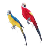 2pcs 45cm Foam Realistic Parrot Birds Figurine Garden Sculpture Home Decor