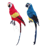 2pcs 45cm Foam Realistic Parrot Birds Figurine Garden Sculpture Home Decor