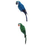 2pcs 45cm Realistic Parrot Birds Figurine Garden Sculpture Home Art Ornament