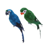 2pcs 45cm Realistic Parrot Birds Figurine Garden Sculpture Home Art Ornament