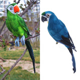 2pcs 45cm Realistic Parrot Birds Figurine Garden Sculpture Home Art Ornament
