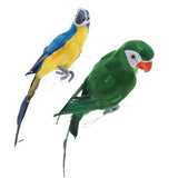 2pcs 45cm Realistic Parrot Birds Figurine Garden Sculpture Home Art Ornament