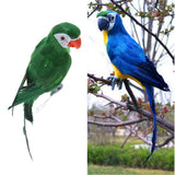 2pcs 45cm Realistic Parrot Birds Figurine Garden Sculpture Home Art Ornament