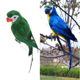 2pcs 45cm Realistic Parrot Birds Figurine Garden Sculpture Home Art Ornament