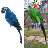 2pcs 45cm Realistic Parrot Birds Figurine Garden Sculpture Home Art Ornament