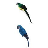 2cs Realistic Macaw Parrot Artificial Feather Bird Animal Ornament Toys