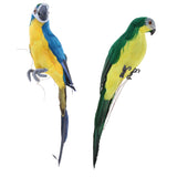 2cs Realistic Macaw Parrot Artificial Feather Bird Animal Ornament Toys