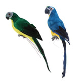 2cs Realistic Macaw Parrot Artificial Feather Bird Animal Ornament Toys