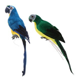 2cs Realistic Macaw Parrot Artificial Feather Bird Animal Ornament Toys