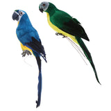 2cs Realistic Macaw Parrot Artificial Feather Bird Animal Ornament Toys