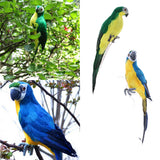 2cs Realistic Macaw Parrot Artificial Feather Bird Animal Ornament Toys