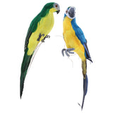 2cs Realistic Macaw Parrot Artificial Feather Bird Animal Ornament Toys