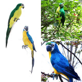 2cs Realistic Macaw Parrot Artificial Feather Bird Animal Ornament Toys