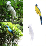 2Pcs Realistic Macaw Parrot Artificial Feather Bird Animal Ornament Kids Toy