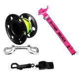 Scuba Diving Surface Marker Buoy SMB Safety Sausage Tube+Dive Reel+Whistle