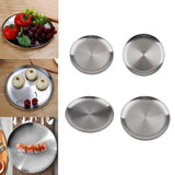 4Pcs stainless steel Round Tray Barbecue Dish fruit dinner plate