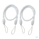 6PCS  Rope Curtain Drape Tiebacks Tassel Living Room Bedroom White 1