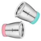 2 Pieces Stainless Steel Cup Outdoor Coffee Tea Juice Water Drinks Mug Green