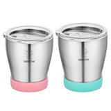 2 Pieces Stainless Steel Cup Outdoor Coffee Tea Juice Water Drinks Mug Green