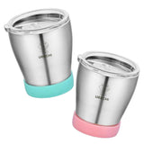 2 Pieces Stainless Steel Cup Outdoor Coffee Tea Juice Water Drinks Mug Green