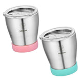 2 Pieces Stainless Steel Cup Outdoor Coffee Tea Juice Water Drinks Mug Green