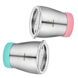 2 Pieces Stainless Steel Cup Outdoor Coffee Tea Juice Water Drinks Mug Green