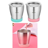 2 Pieces Stainless Steel Cup Outdoor Coffee Tea Juice Water Drinks Mug Green