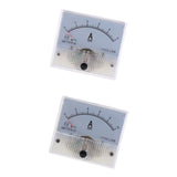 2Pcs DC Ammeter Analog Panel Amp Meter Current Gauge Pointer Type 0-10A 0-5A
