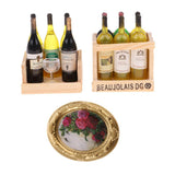 1/12 Dollhouse Miniature Wine Juice Bottles & Mural Wall Painting Decoration