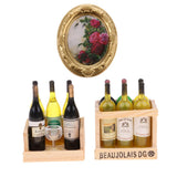 1/12 Dollhouse Miniature Wine Juice Bottles & Mural Wall Painting Decoration