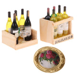 1/12 Dollhouse Miniature Wine Juice Bottles & Mural Wall Painting Decoration
