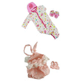 2 Sets Lovely Reborn Doll Outfits - Princess Dress Rompers Headband Clothes