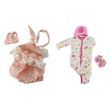 2 Sets Lovely Reborn Doll Outfits - Princess Dress Rompers Headband Clothes