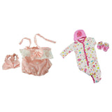 2 Sets Lovely Reborn Doll Outfits - Princess Dress Rompers Headband Clothes